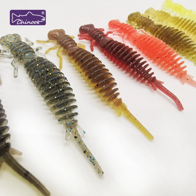 Chinook-Señuelos blandos de plástico suave, larva, Swimbaits de agua dulce, cebo suave de silicona, gusano para pescar - imagen 5