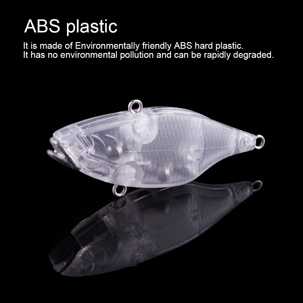 Hanlin-Cebo de plástico sin pintar, 10/20 piezas, 6,5 cm, 10g, VIB, vibración, Crankbait Artificial, señuelo de pesca que se hunde, aparejos en blanco - imagen 5