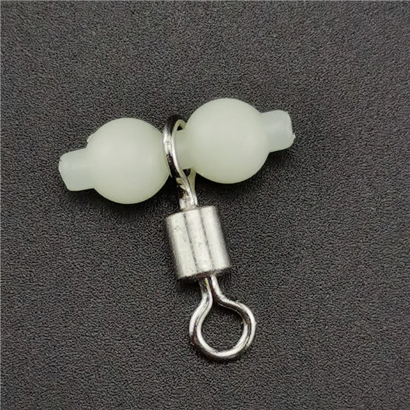 100 Uds. Giratorios de pesca duraderos luminosos de 3 vías accesorios de pesca en el mar conector giratorio anzuelo de pesca en el mar tamaño L S - imagen 5