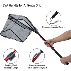 Red telescópica de pesca de aluminio con empuñadura antideslizante