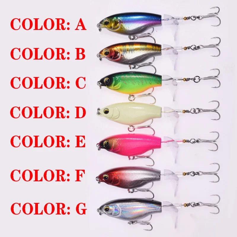Señuelo de pesca Topwater con hélice, 7,5 cm, 6,5g, bagre, lubina, cola suave giratoria, cebo de plástico Artificial, aparejos de pesca, 1 ud. - imagen 3