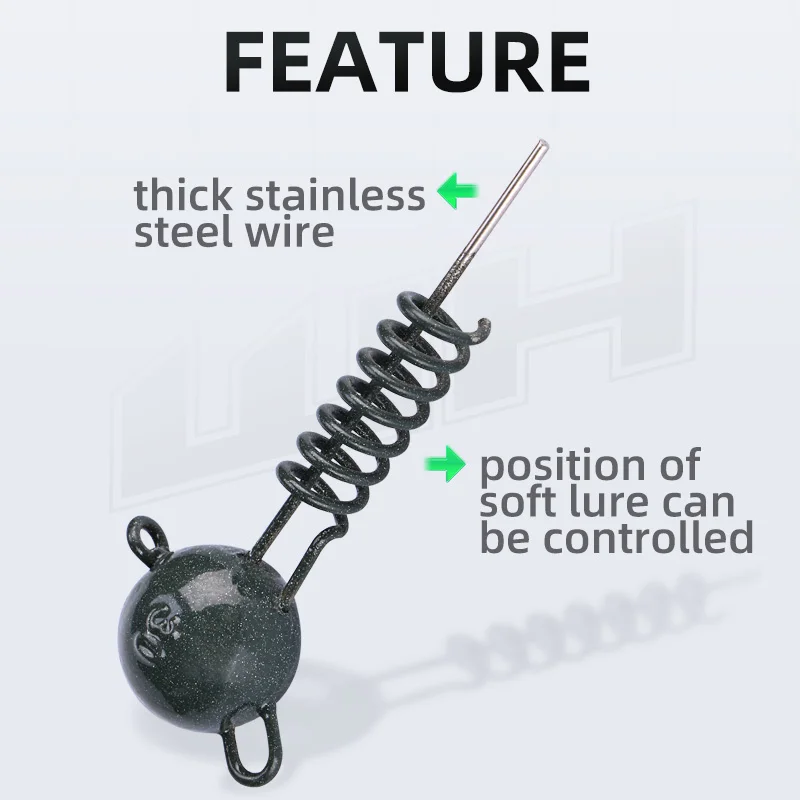 WEIH 5 uds. Plomo de plomo de contrapeso de hilo anticaída inferior Luya plomo de resorte - imagen 3