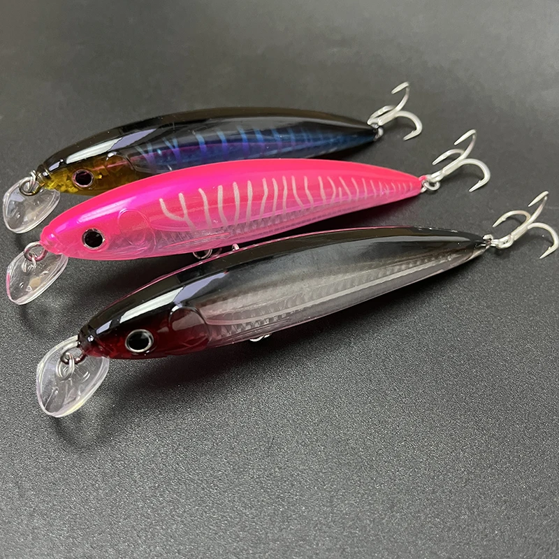 20 piezas 140mm 41g pececillo flotante juego de Señuelos de Pesca caja láser UV cebo Artificial agua salada equipo Jerkbait de curricán de fundición larga - imagen 5