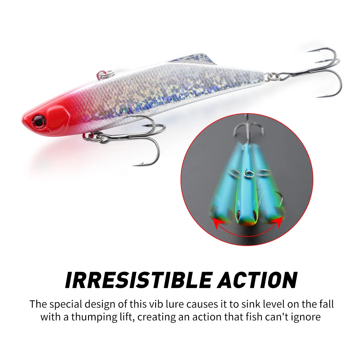 9cm 24g Testar hundimiento vibración cebo plástico duro Artificial Rattlin VIB invierno hielo pesca señuelo para Lucio - imagen 3
