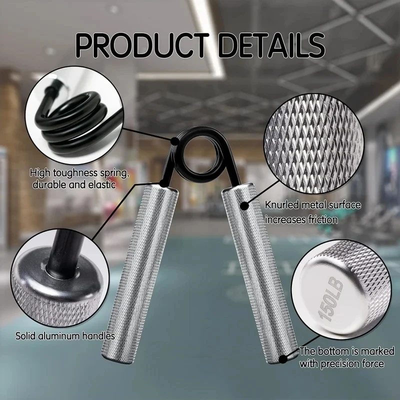 Empuñaduras de mano de aleación para gimnasio en casa, agarre ajustable para Fitness, ejercitador de dedo pesado, entrenador de recuperación muscular de fuerza, 100-350LBS - imagen 3