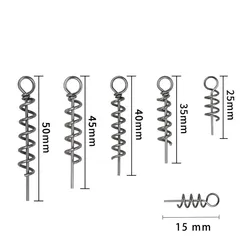 Conectores de pesca con cierre giratorio de resorte, sujetador de gancho giratorio de acero inoxidable para aparejos, accesorio de equipo de pescador, 50 Uds.