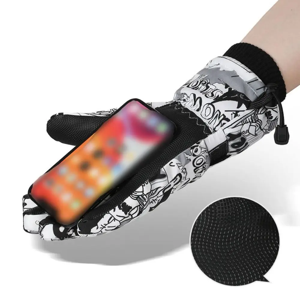 Regalos Guantes cálidos de lana para invierno, guantes de esquí impermeables de terciopelo para exteriores, herramientas cálidas a prueba de viento, guantes cálidos de algodón para ciclismo - imagen 4