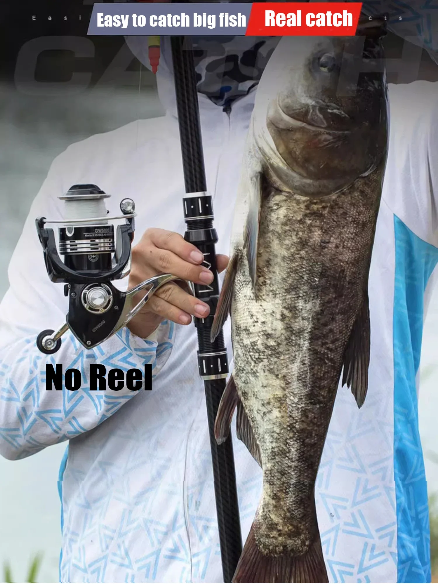 Caña de pescar telescópica de 2,1-4,5 M, caña de pescar giratoria de carbono, barco de agua salada, agua dulce, playa, Surfcasting, caña de Baitcasting - imagen 5