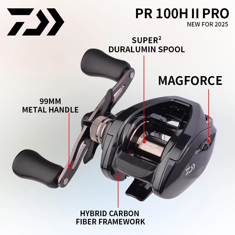 2025 DAIWA PR100 II PRO carrete de pesca Baitcasting 3 + 1BB 7,3: 1 relación 190g cuerpo ligero sistema de frenos MAGFORCE carrete de agua de mar - imagen 2