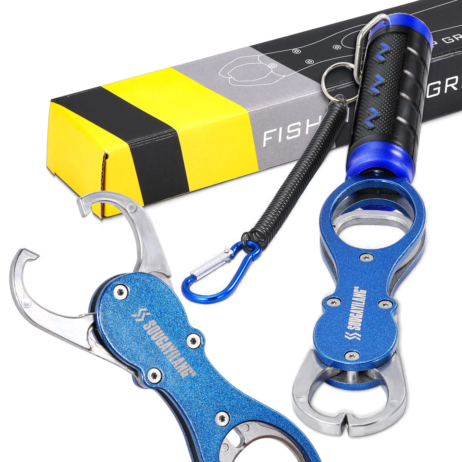 Aparejos de pesca Sougayilang, controlador de pescado con agarre de pescado, equipo de pesca multifuncional giratorio/fundido de labios de pescado