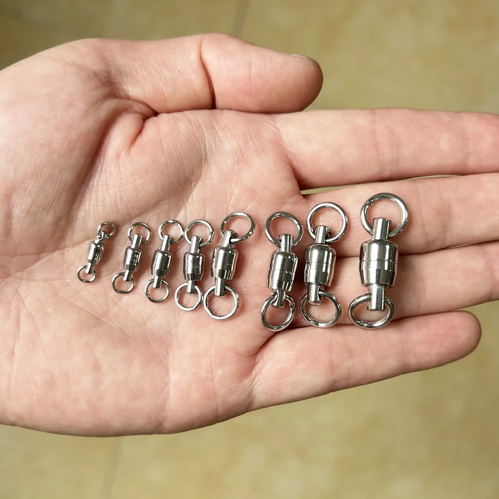 5 uds rodamiento de bolas de pesca giratorio de acero inoxidable aparejos de pesca de agua de mar conector de pesca en alta mar accesorios de señuelo de pesca - imagen 4
