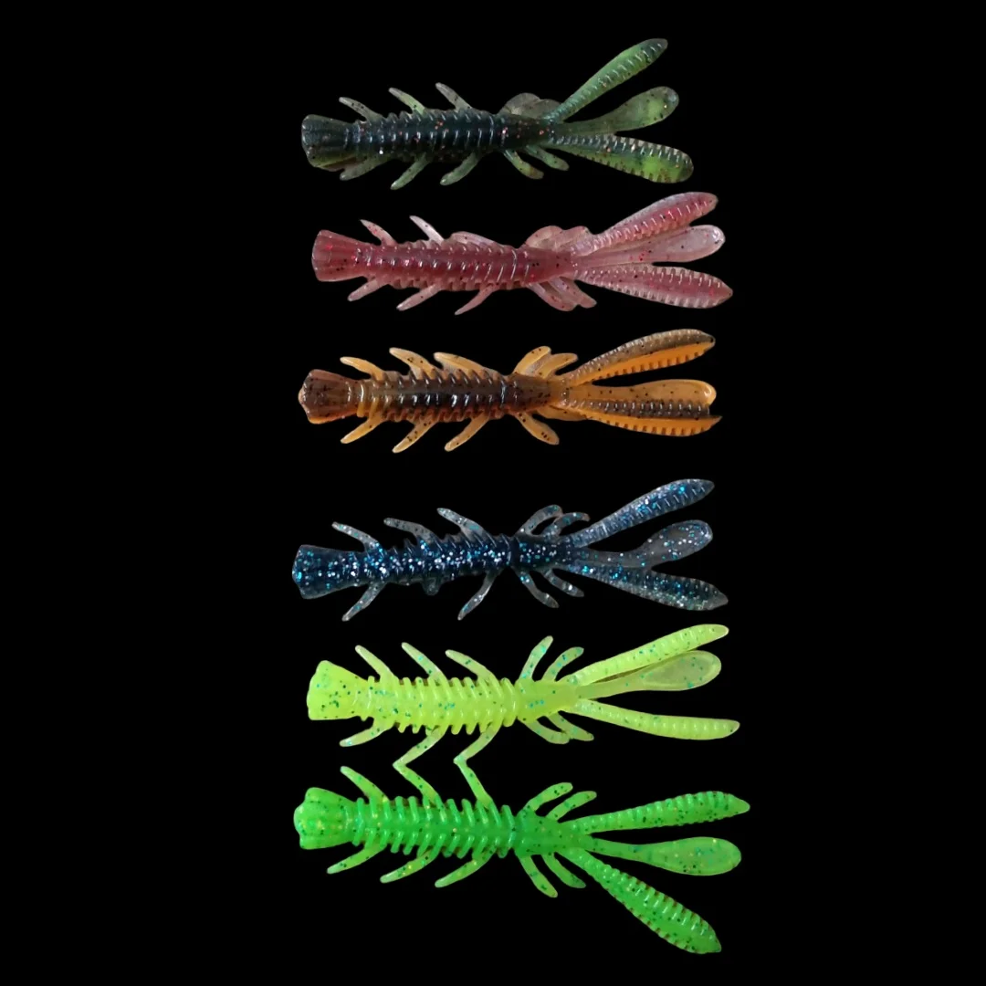 Swolfy 20 piezas 6cm 1,6g cebo flotante suave para pesca de camarones NED Rig Wobblers señuelo de natación de camarones Swimbait de silicona con atrayente de peces - imagen 2