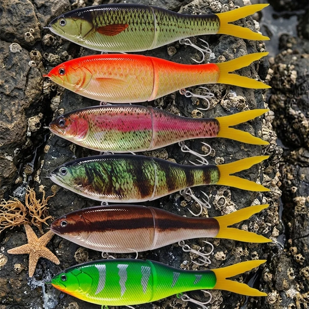 Cola silicona articulada Swimbait 2 secciones para lubina y lucio - imagen 4