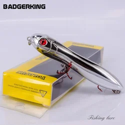 Señuelo de pesca wobblers con lápiz de agua superior de 10cm y 15g para pescar lagarto, imitación Popper, Leurre falso de 7 colores, señuelo duro para caminar al perro