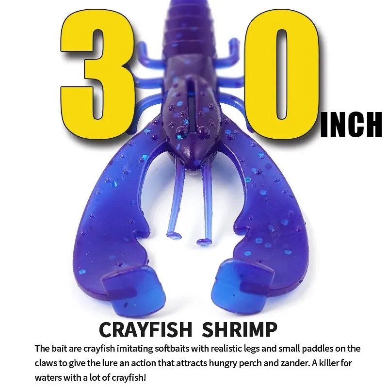 SUNMILE-Señuelos de Pesca de 7,5 cm/3,5g, cebos blandos, cebos de criatura, cebo artificial, cebo de lubina, perca, 6 piezas - imagen 5