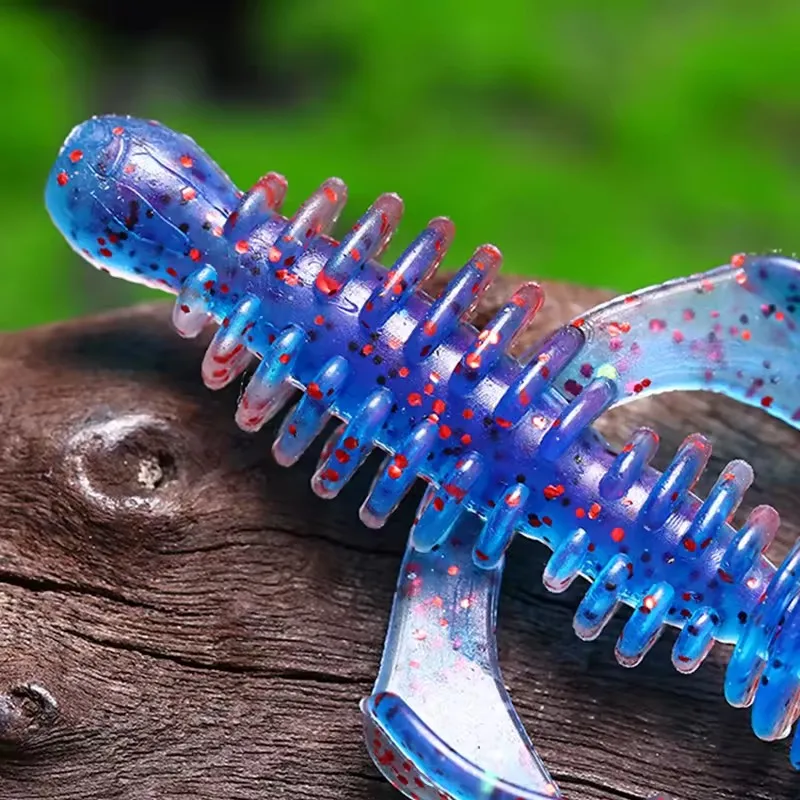 WEIHE 5 uds 7cm/3g 5 colores TPE señuelo de pesca suave cebo de pesca suave con alas chirriantes dentro de señuelos de cola de pin para plataformas - imagen 2