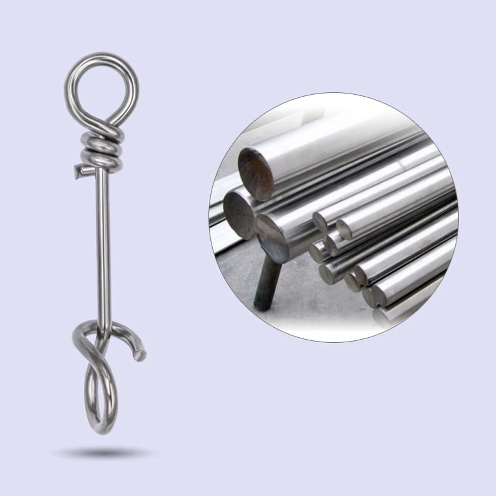 100 Uds. De acero inoxidable, bloqueo rápido, abrazadera de resorte, hebilla, señuelo, aparejos de caída, conector, accesorios de pesca de agua salada - imagen 3