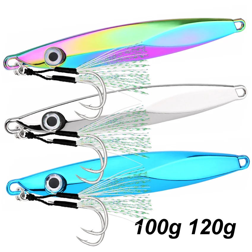 Plantilla de pesca de mar de Metal de aleación de Zinc, plantilla de hundimiento lento, señuelo de pesca de 100g120g, aparejos prácticos, accesorios de agua salada, 1 ud. - imagen 5