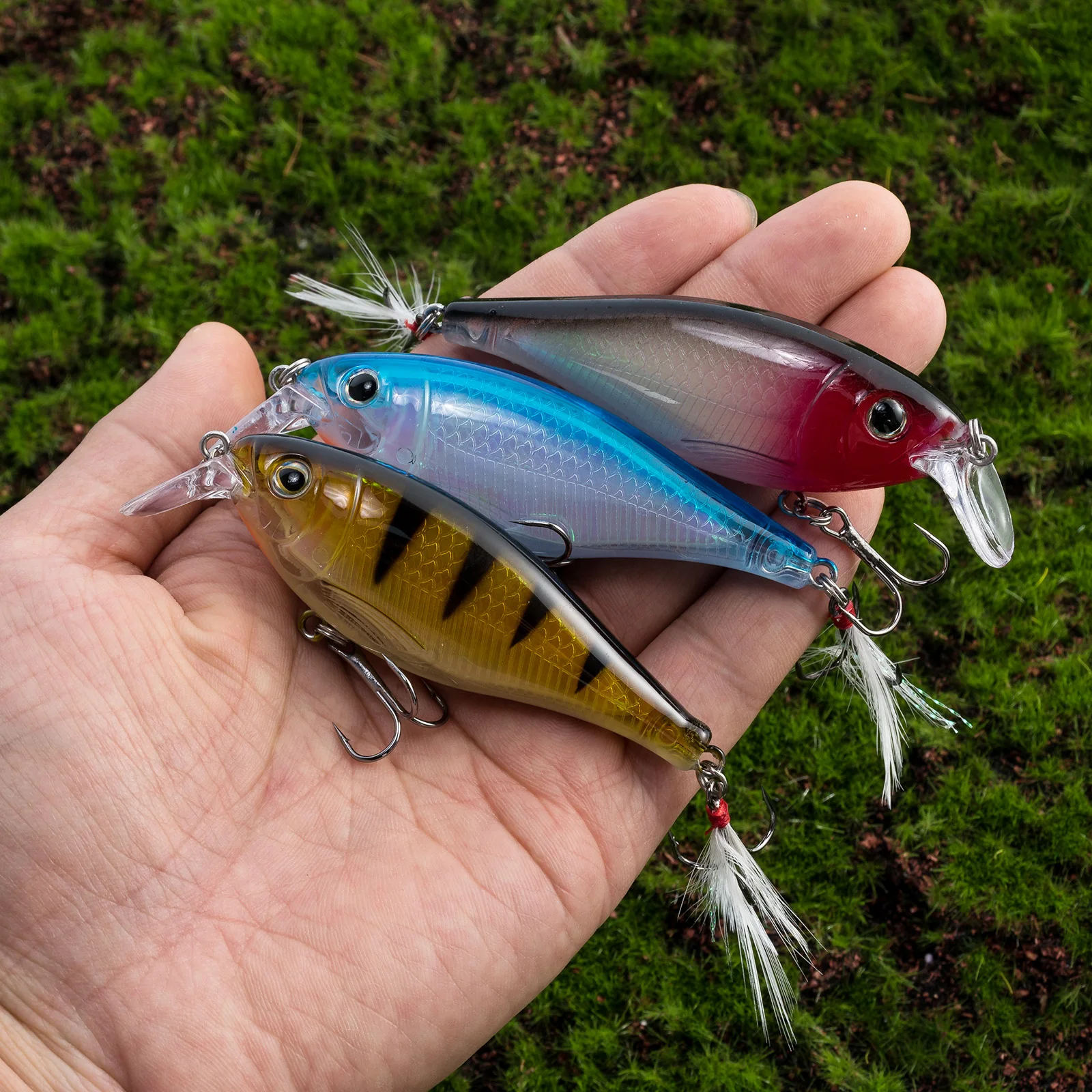 Dr.Fish-señuelo de pesca de 3 piezas, cebo duro de 13g, Crankbaits, juego de bolas de sonajero, Swimbait realista para trucha, lubina, Walleye - imagen 3