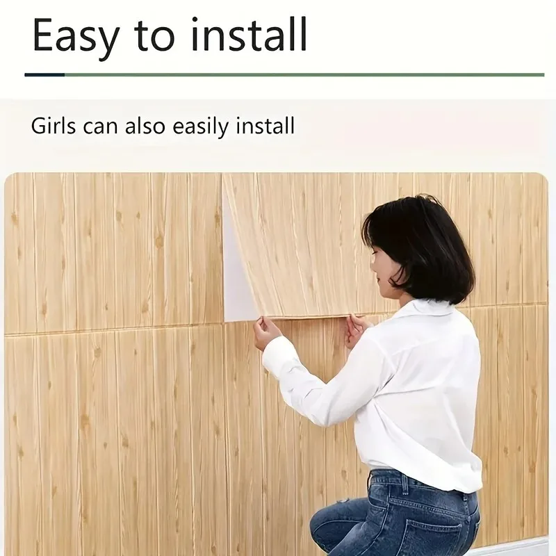 Adhesivo de pared autoadhesivo DIY con espuma de grano de madera 35X35cm impermeable y a prueba de humedad techo dormitorio cocina dormitorio