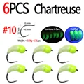6pcs Chartreuse Sz10