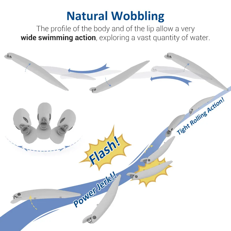 NOEBY Slim Lance Minnow 150mm 23g señuelo de pesca Wobblers flotantes cebo duro Artificial para Lucio lubina Jerkbait Señuelos de Pesca - imagen 5