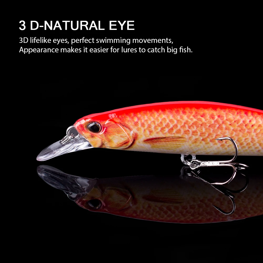 Hanlin-Cebo de lápiz Topwater Swimbaits flotantes de plástico, cuerpo duro, pececillo, sonajero, bamboleante, señuelo de pesca, aparejos de lubina, 11cm, 15,5g - imagen 3