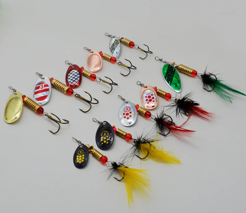 Kit de Señuelos de Pesca Spinner Bait 3-7g Cucharas de Metal de rotación ruidosa Cebos compuestos Señuelos Artificiales Lote 10 Piezas VENTA - imagen 2
