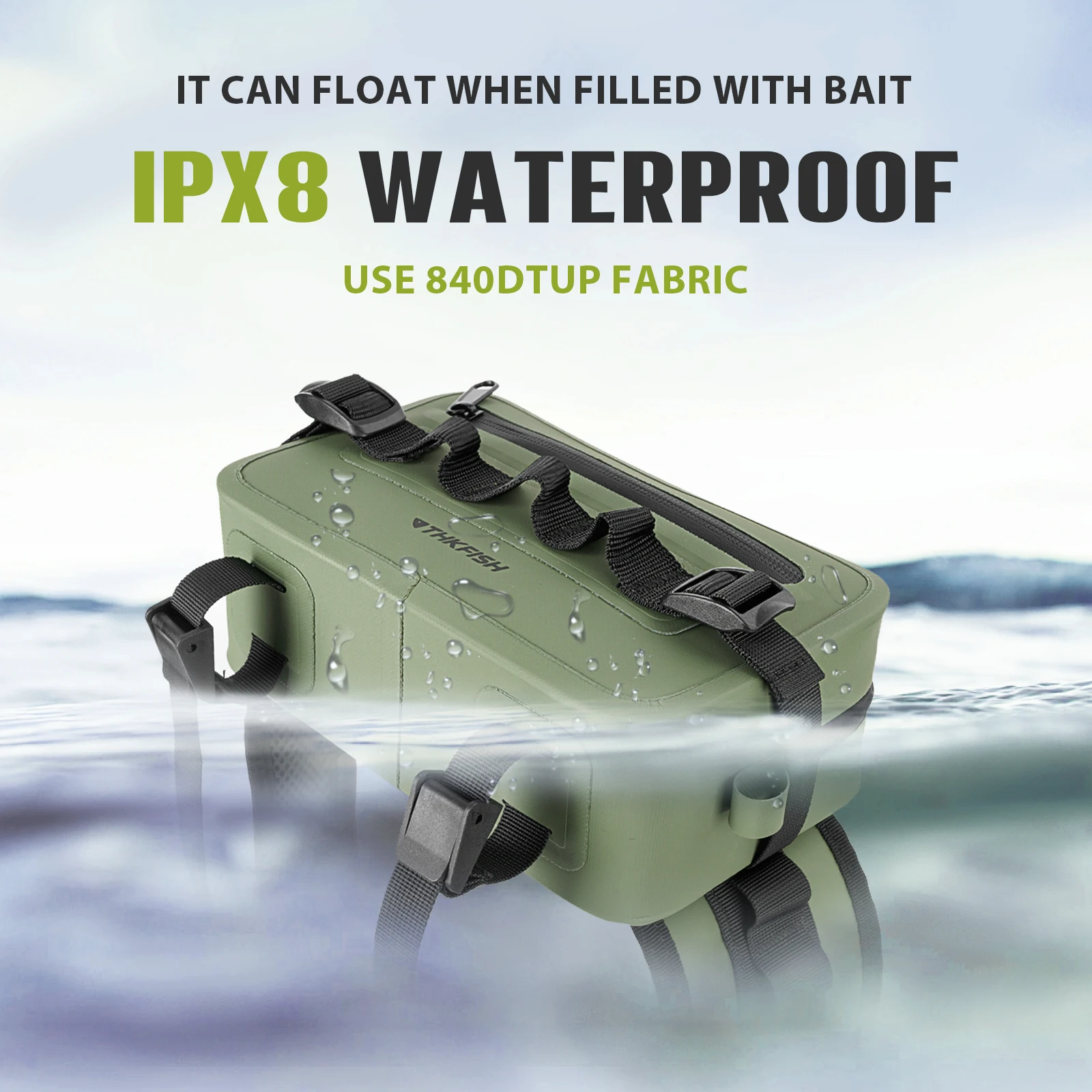 THKFISH-bolsa de pesca marrón, impermeable, multifunción, aparejos de pesca, riñoneras, Señuelos de Pesca, ganchos, bolsas de almacenamiento, mochila de pesca - imagen 4
