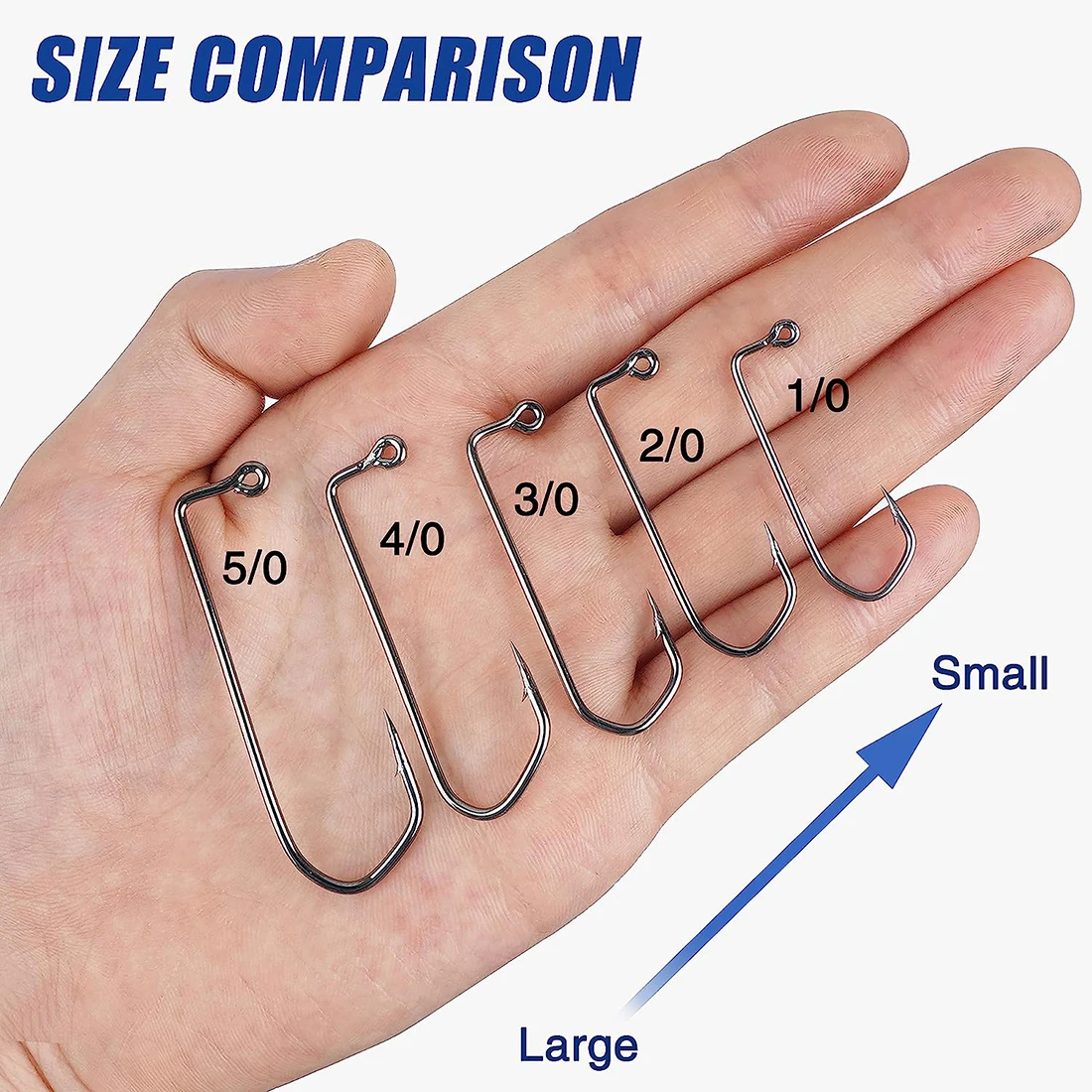 500 Piezas de Anzuelos de Pesca Aberdeen, Anzuelos de Pesca de Vástago Largo de 90 Grados, Anzuelos de Acero con Alto Contenido de Carbono, Anzuelos Circulares para Pesca de Gusano, 1/0-6/0 - imagen 5