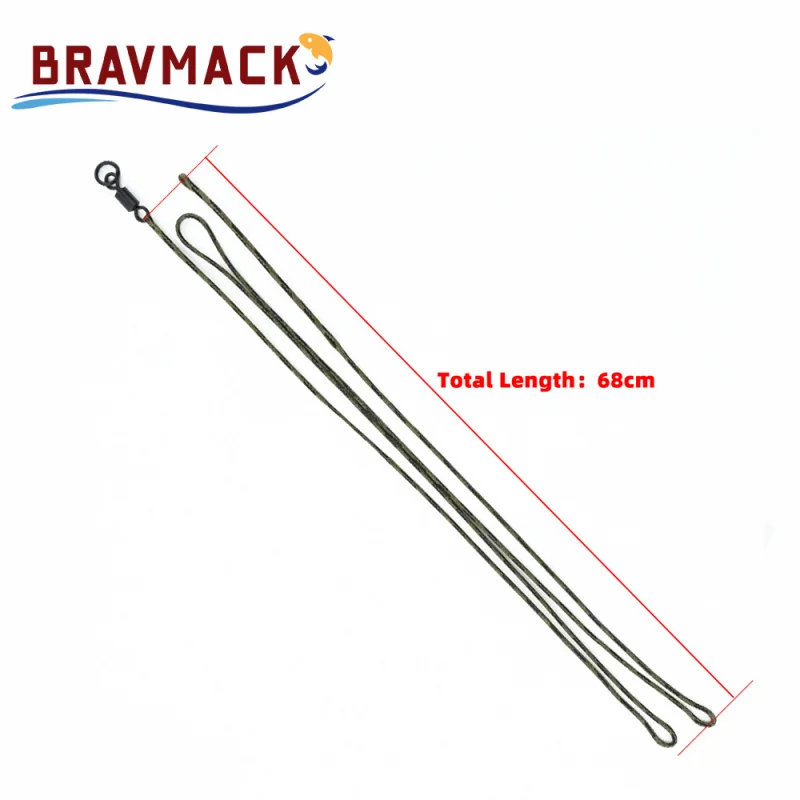 3pcs/set Carp Fishing Accessories Ready Leadcore Swivels Quick Change 12 Strand Braid Hooklink - imagen 2