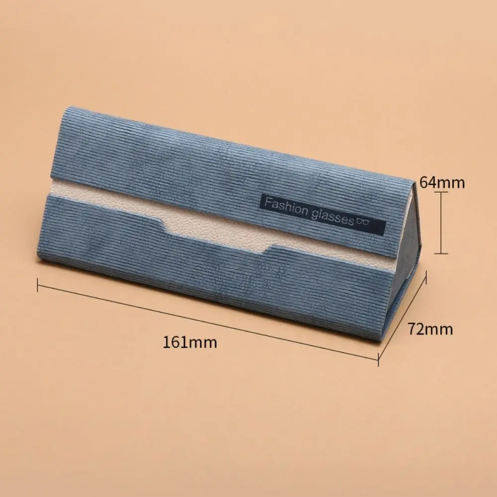 Caja de gafas de sol triangular plegable de cuero PU con cierre automático, funda protectora Simple anticaída para gafas de sol - imagen 3