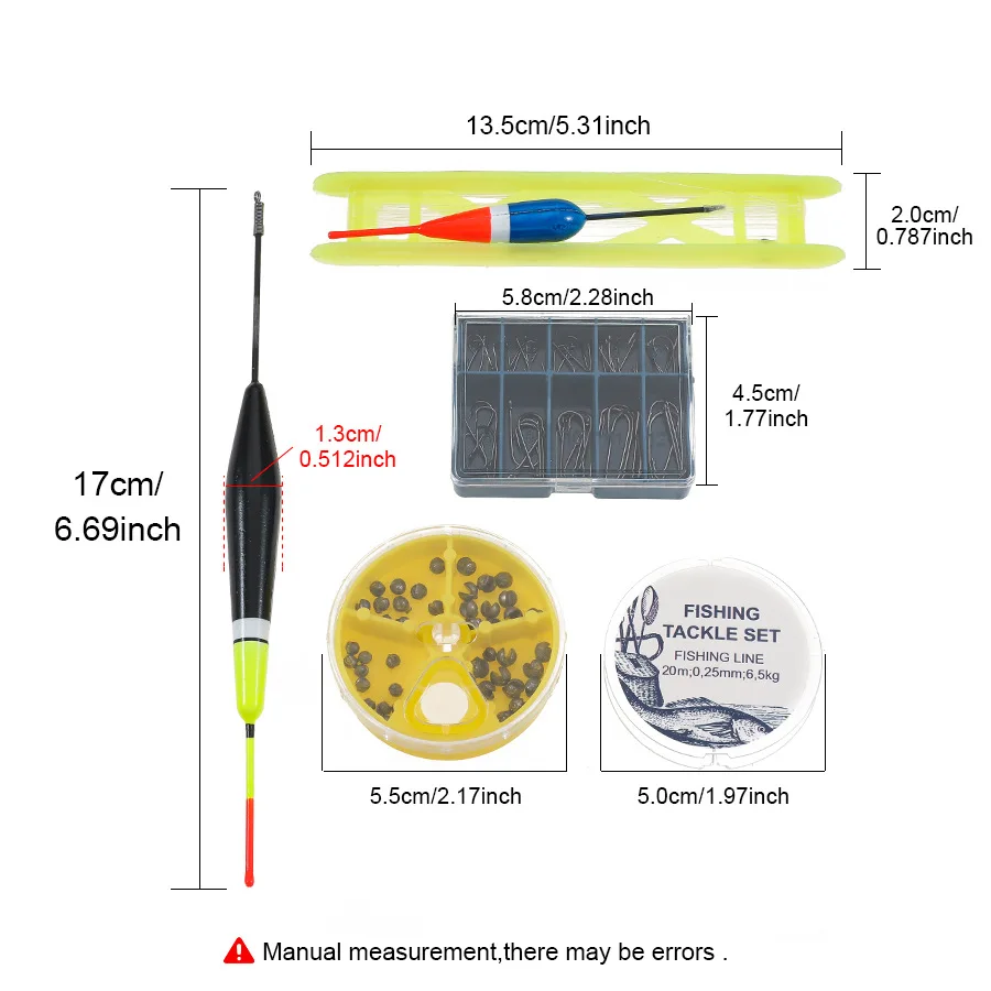 Juego de equipo de pesca, anzuelo de plomo, cebos, anzuelos, tabla de bobinado, accesorios de pesca, kit de flotador flotante - imagen 2