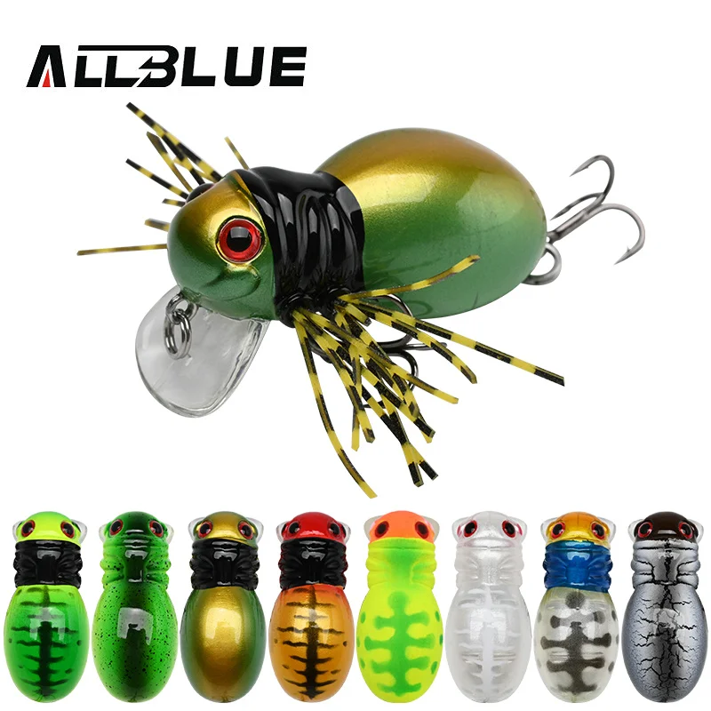 ALLBLUE FATSO SPIDER Topwater Crankbait poco profundo 41MM 6,2G señuelo de pesca de insectos rodante cebo Wobbler aparejos de Lucio de agua dulce