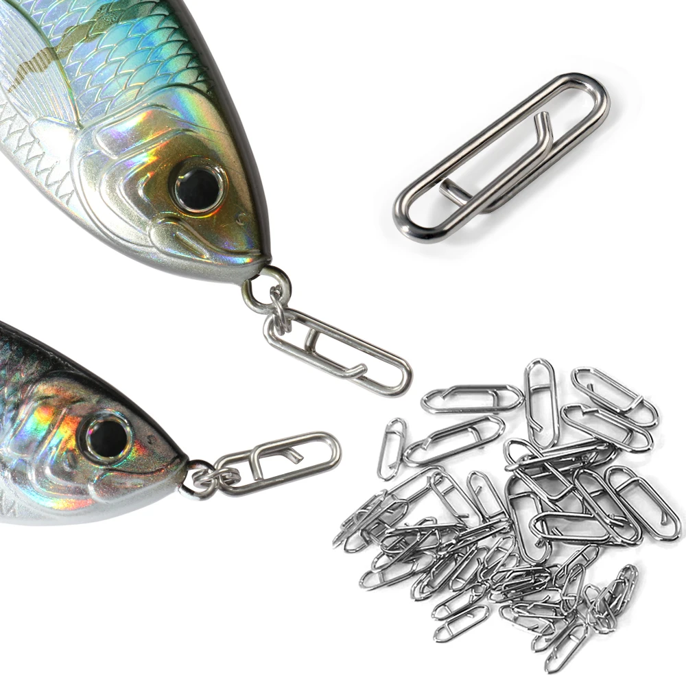 GOBAIT-Clips rápidos de enclavamiento de pesca, hebilla ovalada de acero inoxidable, accesorios de sedal de señuelo giratorio, caja de aparejos, conector de 20-100 Uds. - imagen 3