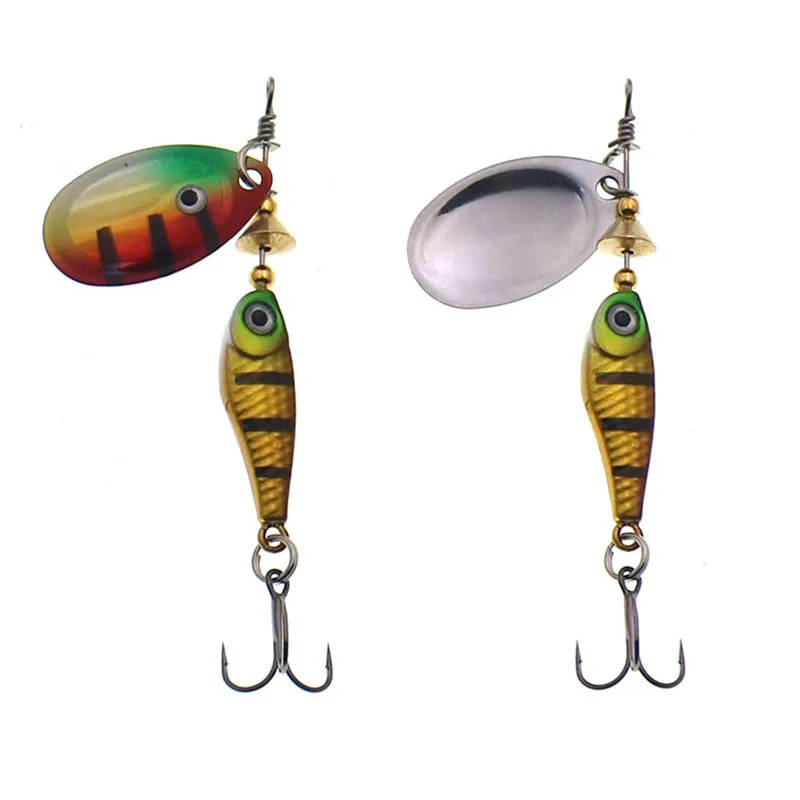 Cebo giratorio de pesca de 9g, señuelo de cuchara de metal, anzuelo triple isca, pez artificial wobbler, cebo giratorio para carpa - imagen 2