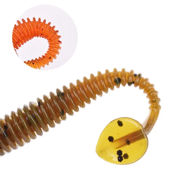 10 Uds. De gusanos de silicona fáciles de brillo, cebos blandos de 5cm, 0,7g, Jigging Wobblers, Señuelos de Pesca, Swimbaits artificiales para aparejos de carpa lubina - imagen 5