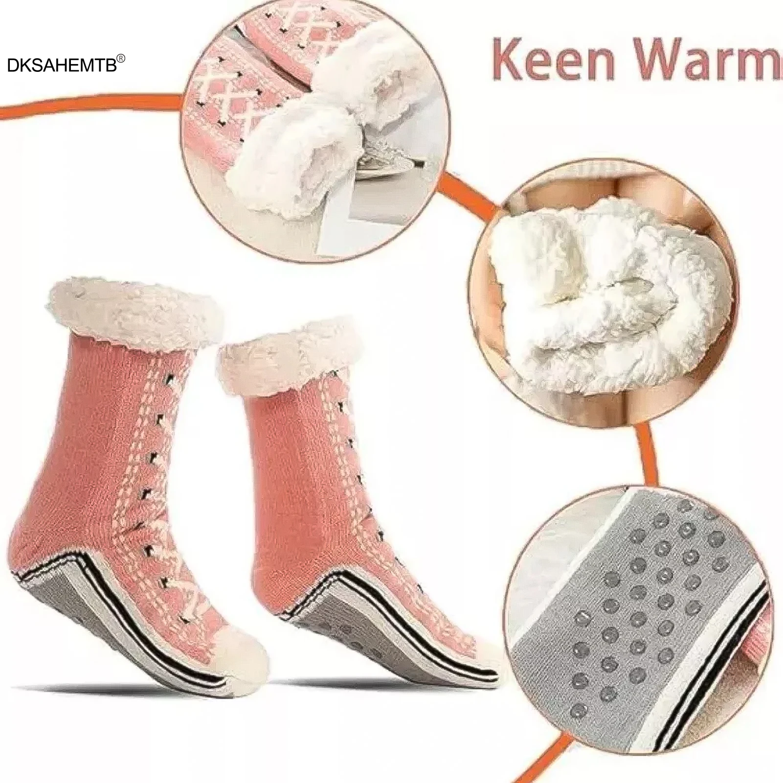 Calcetines de invierno para mujer, calcetines de Cachemira gruesos suaves y cómodos para ejercicio físico en interiores, baile, Yoga, 2 uds., calcetines para el suelo del hogar - imagen 2