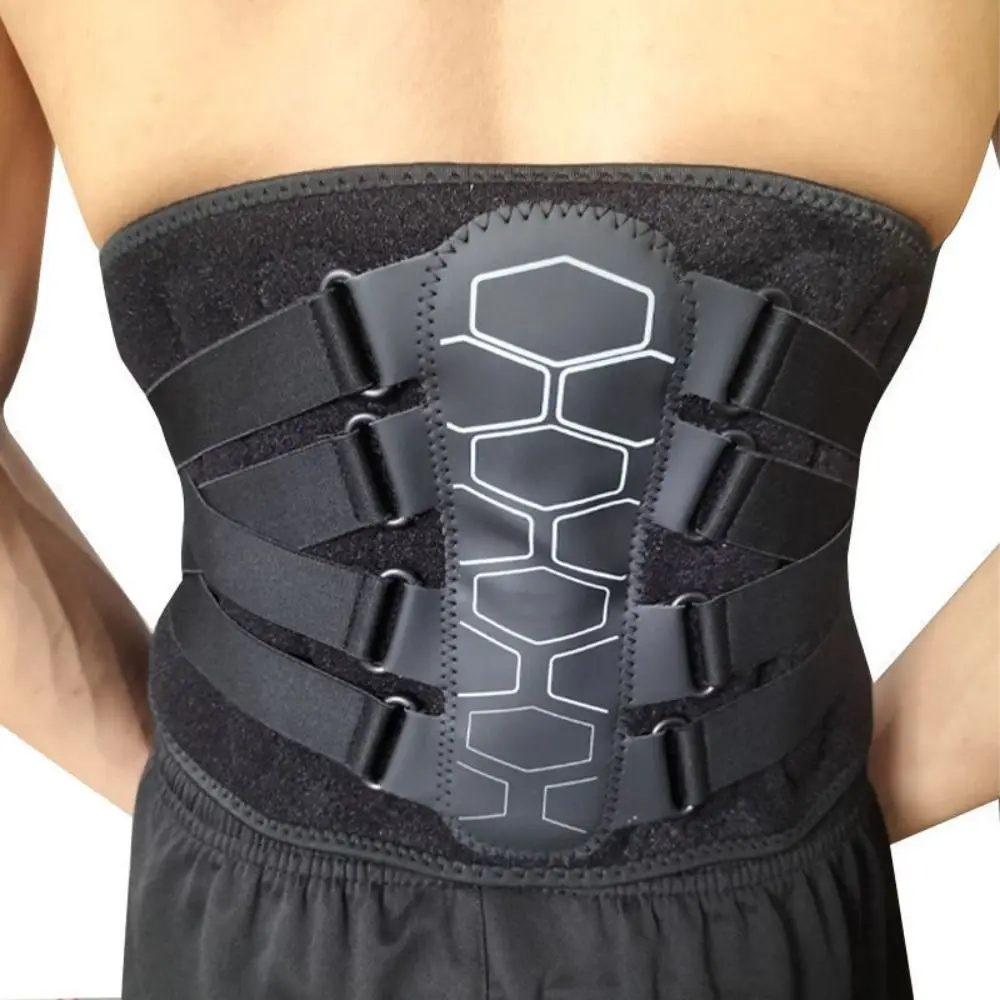Tirantes traseros transpirables, 4 soportes de aluminio, cinturón de soporte de cintura ligero, almohadilla suave, resortes flexibles, soporte Lumbar para escoliosis - imagen 5