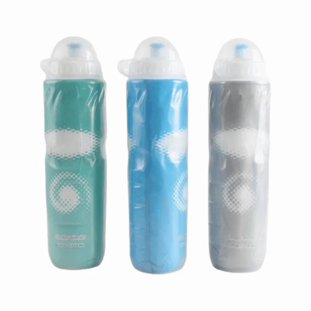 Botella de agua deportiva portátil de 710ML de capacidad, botella de agua de PE de doble capa para ciclismo, boquilla antifugas, botella de agua para deportes al aire libre