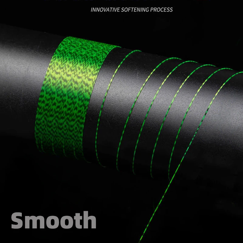 Línea de Pesca manchada biónica 3D de 500M, revestimiento de fluorocarbono Invisible verde resistente al desgaste, línea de carpa de camuflaje que se hunde - imagen 5