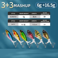 16,5g y 6g 6 uds Whopper Plopper cebo Artificial cebo giratorio duro equipo de pesca señuelo de pesca Artificial