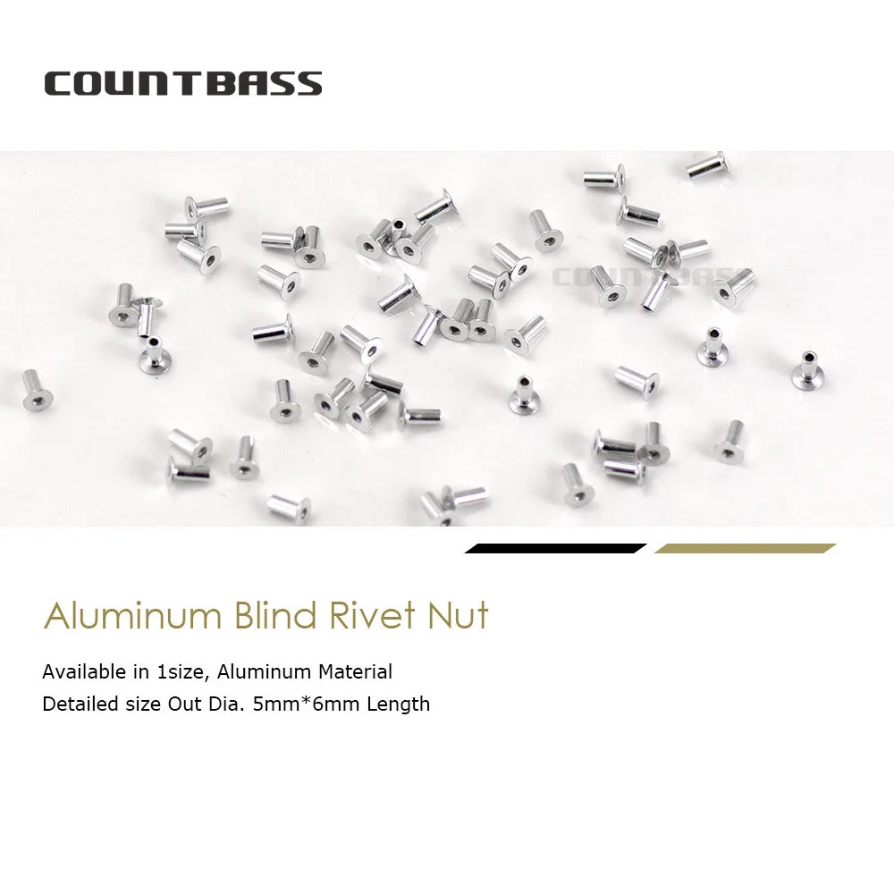 COUNTBASS 50 Uds tuerca de remache ciego de aluminio y acero inoxidable disponible, accesorios de pesca DIY Buzzbaits - imagen 2