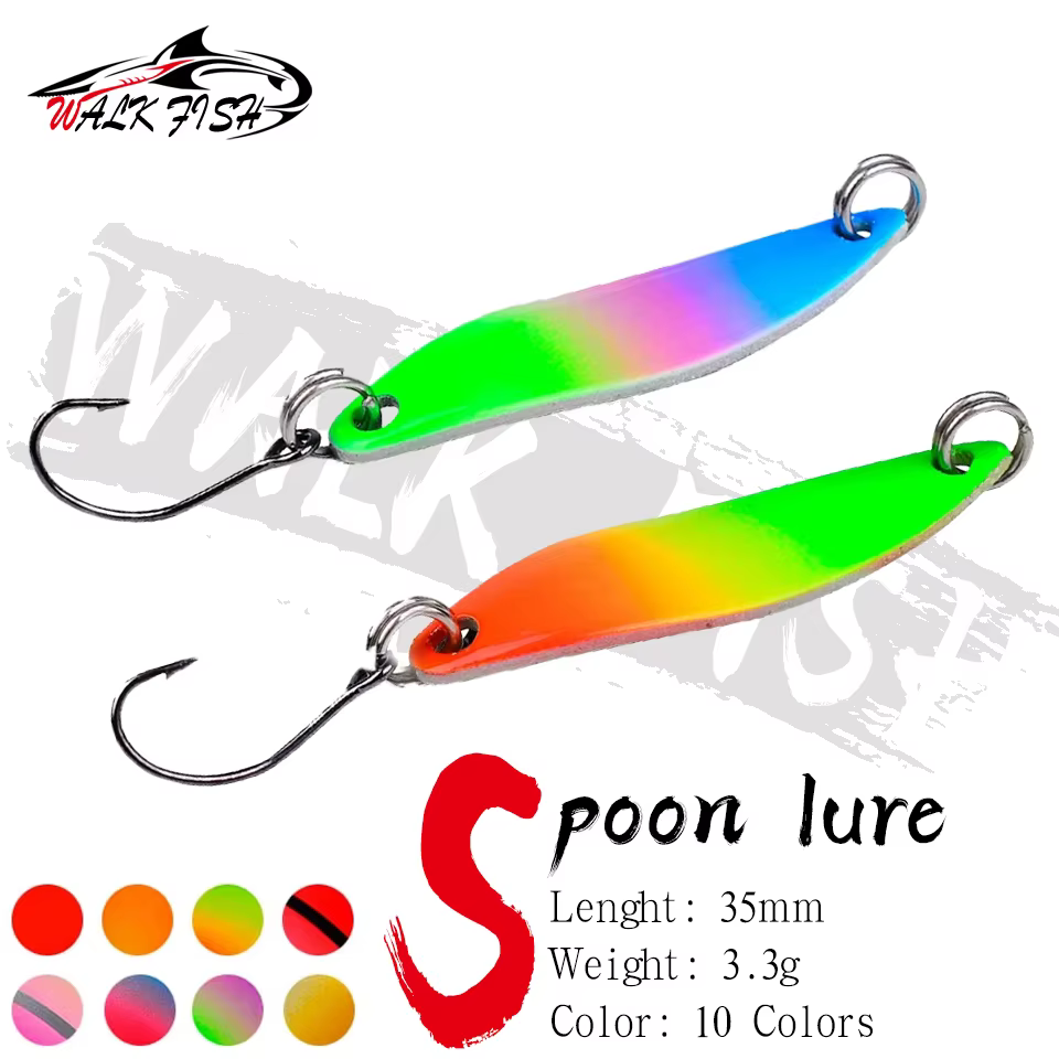 WALK FISH 1 Uds 3,3g 3,5 cm semillas de girasol en forma de cuchara cebo Artificial lentejuelas Metal Micro materia colorido lubina volteada