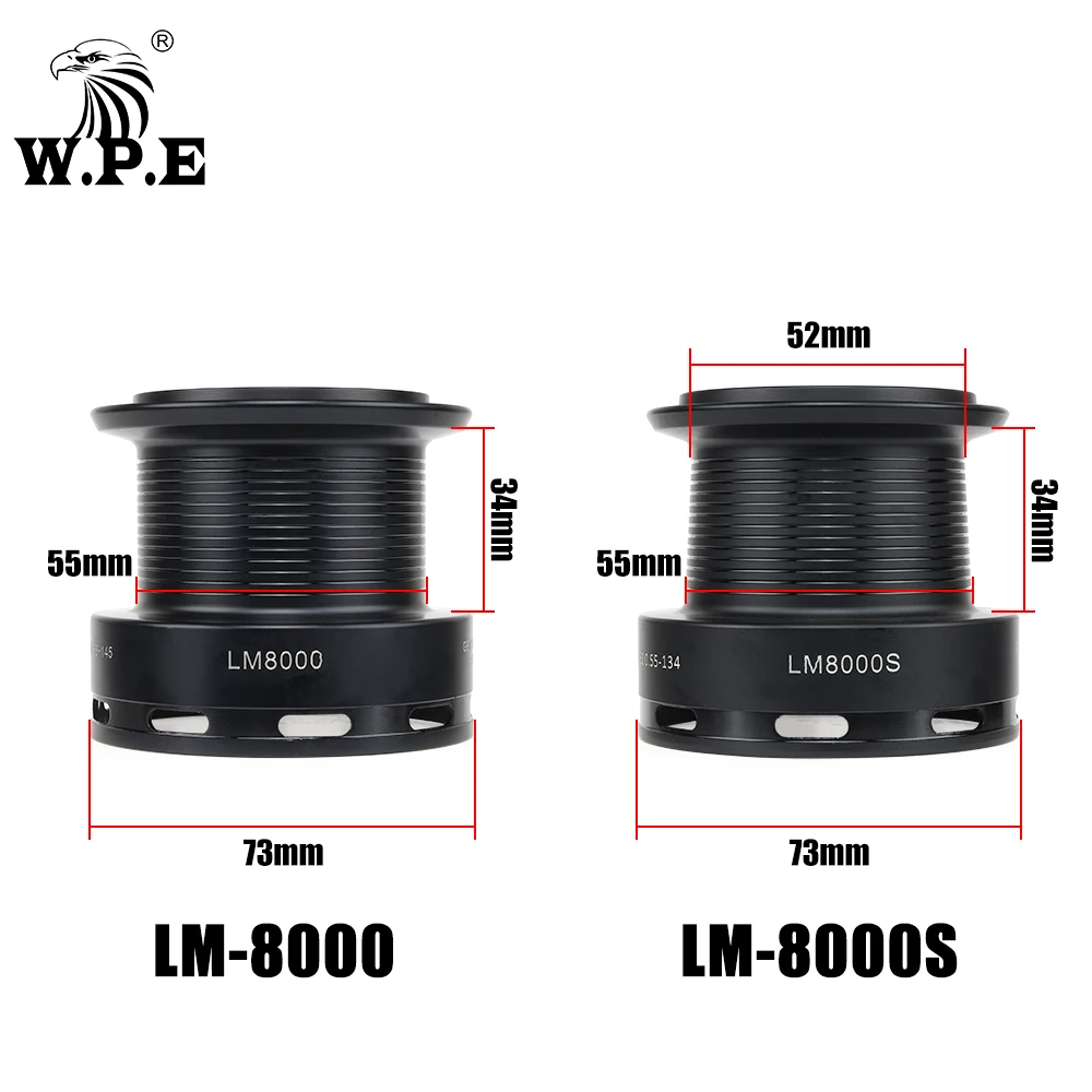W.P.E LM 8000/8000S carrete de pesca de carpa 7 + 1 rodamientos de bolas 4,9:1 relación de engranaje carrete de pesca de carpa rueda de pesca aparejos de pesca - imagen 3