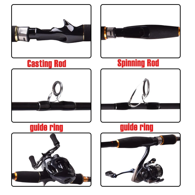 Mavllos GKing-caña de pescar de lubina, señuelo de 10-25g, línea 12-25lb, 4 secciones, portátil, carbono, agua salada, trucha, caña de fundición giratoria - imagen 4