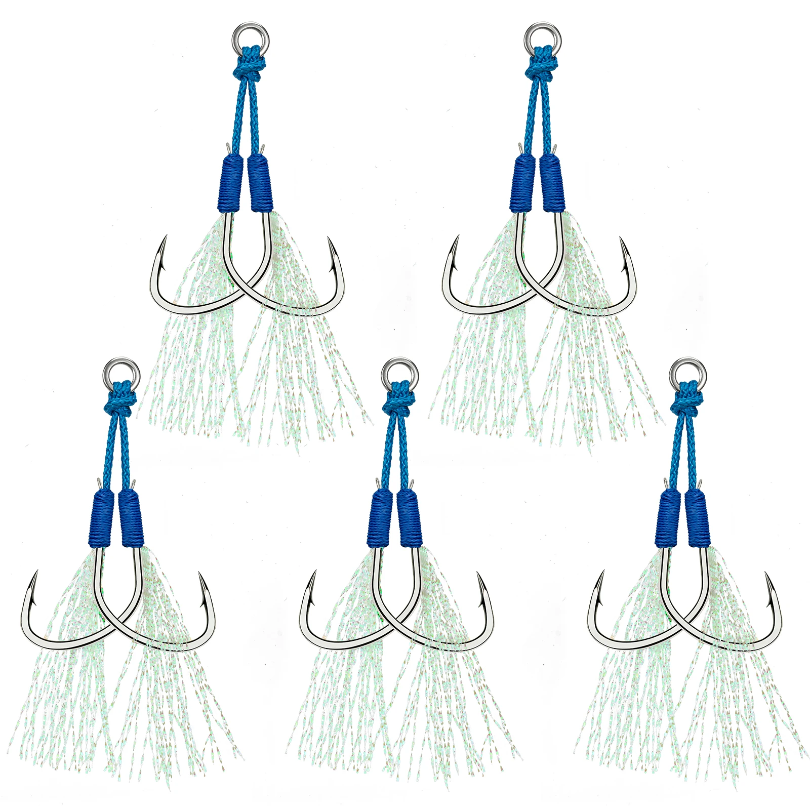 Anzuelo de asistencia de plantilla fundida, ángulo de acero rico en carbono, hilo de púas, señuelo de plumas, aparejos de Pesca, anzuelo de Pesca de mar de Jigging lento, 1 Uds. - imagen 2