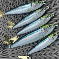 Señuelo de pesca de agua salada Jig Shore Jigging Trolling de Metal, cebo duro 3D, cebo de cuchara de lubina, señuelos de trucha para atún Mahi Marlin, 40G60G80G