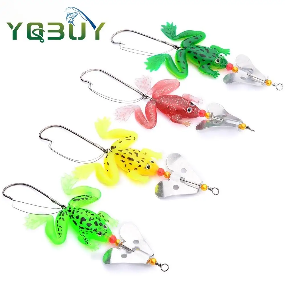 Señuelo de pesca suave de rana de goma de 6g, agua flotante, nuevo señuelo, aparejos de lubina, señuelos tipo cuchara giratoria de 9cm