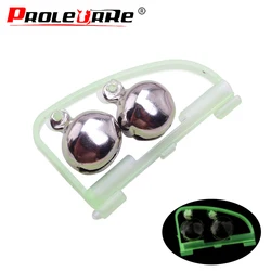 Alarma de mordida con campanas gemelas luminosas clip pesca nocturna
